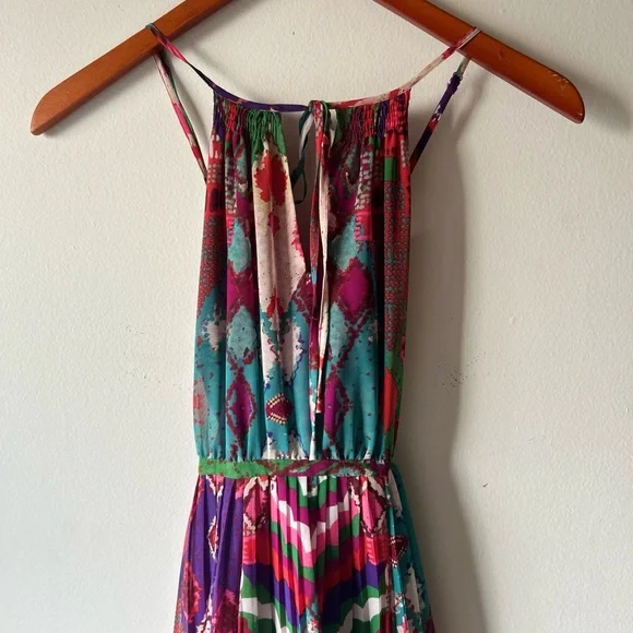 ANTHROPOLOGIE MAEVE Terana Maxi Dress | Size 0 | Boho Print | Halter Neck - Picture 7 of 14